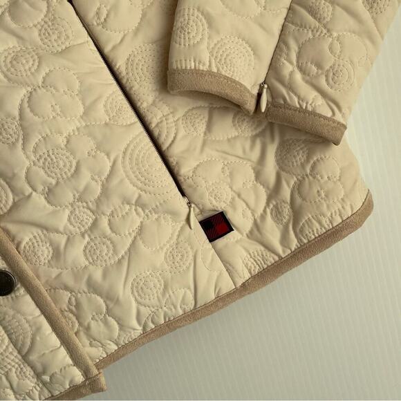 Woolrich field jacket embroidered swirl pattern cream soft lining sz Medium - Picture 2 of 13